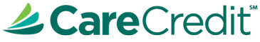 CareCredit logo featuring three green swooshes to the left of the words "CareCredit" in bold teal letters on a light background.